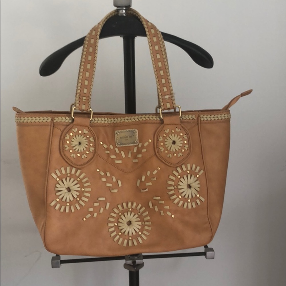 Nicole Lee, USA, zipper tan tote, southwestern